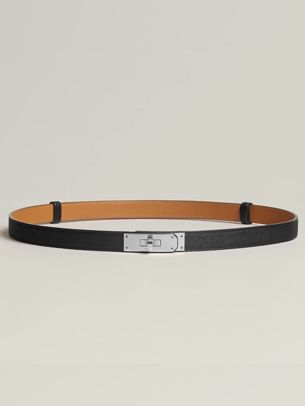 Hermes Black & Tan Kelly 18 Reversible Leather Belt